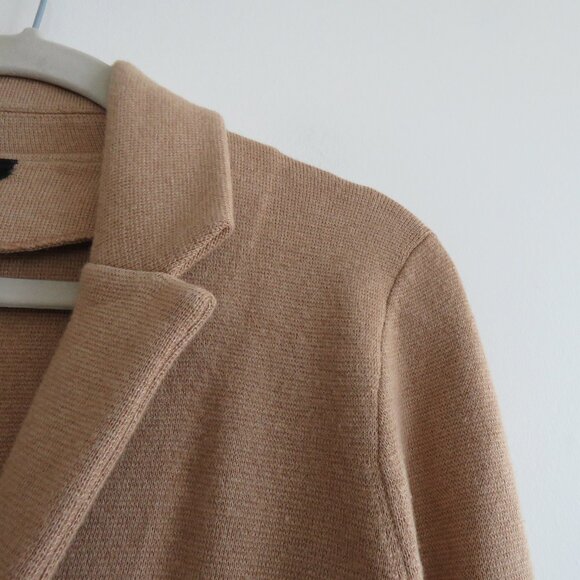 J. CREW Cecile Relaxed Knit Sweater Blazer One-Button in Camel Preppy Size XXS - Picture 7 of 14